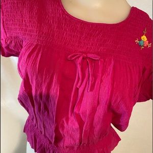 Blouse Ladies Vintage Pink 100% Cotton Top S